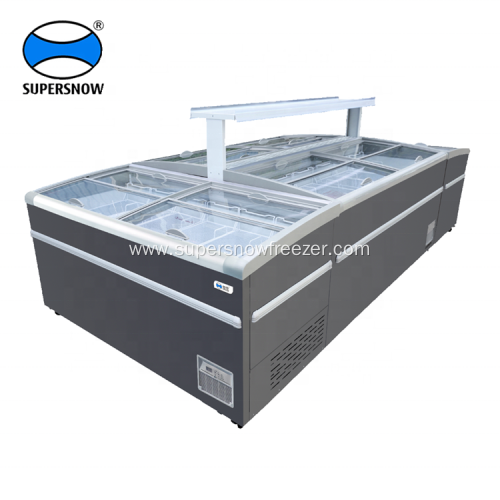 Glass top ice cream display freezer for sale